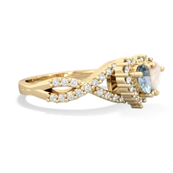 Aquamarine Diamond Twist 'One Heart' 14K Yellow Gold ring R2640HRT