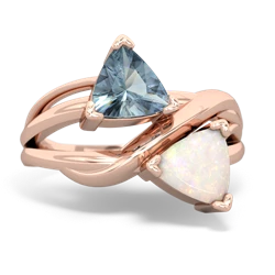 Aquamarine Split Band Swirl 14K Rose Gold ring R2341