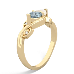 Aquamarine Floral Elegance 14K Yellow Gold ring R5790