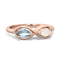 Aquamarine Infinity 14K Rose Gold ring R5050