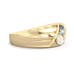 Aquamarine Men's Streamline 14K Yellow Gold ring R0460