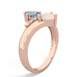 Aquamarine Heart To Heart 14K Rose Gold ring R2064