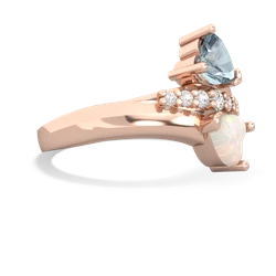 Aquamarine Heart To Heart 14K Rose Gold ring R2064