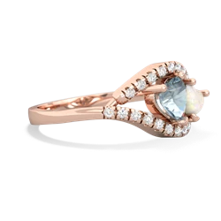 Aquamarine Mother And Child 14K Rose Gold ring R3010