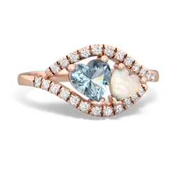 Aquamarine Mother And Child 14K Rose Gold ring R3010