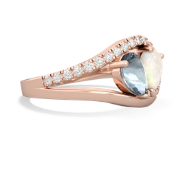 Aquamarine Nestled Heart Keepsake 14K Rose Gold ring R5650