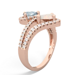 Aquamarine Diamond Dazzler 14K Rose Gold ring R3000