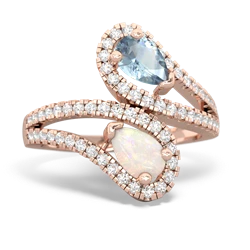 Aquamarine Diamond Dazzler 14K Rose Gold ring R3000