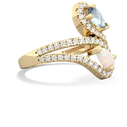 Aquamarine Diamond Dazzler 14K Yellow Gold ring R3000