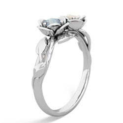 Aquamarine Rose Garden 14K White Gold ring R5510