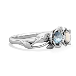 Aquamarine Rose Garden 14K White Gold ring R5510