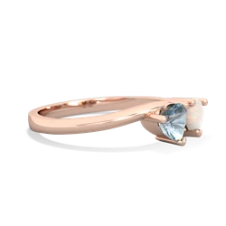 Aquamarine Sweethearts 14K Rose Gold ring R5260