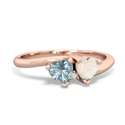 Aquamarine Sweethearts 14K Rose Gold ring R5260