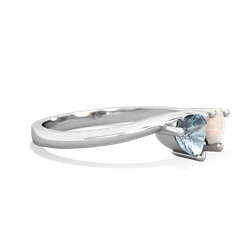 Aquamarine Sweethearts 14K White Gold ring R5260