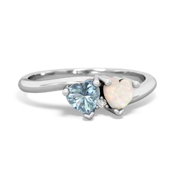 Aquamarine Sweethearts 14K White Gold ring R5260