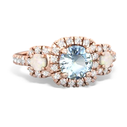 Aquamarine Regal Halo 14K Rose Gold ring R5350