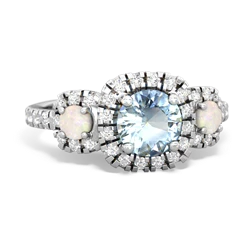 Aquamarine Regal Halo 14K White Gold ring R5350