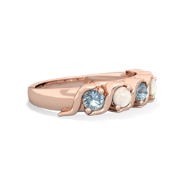 Aquamarine Anniversary Band 14K Rose Gold ring R2089