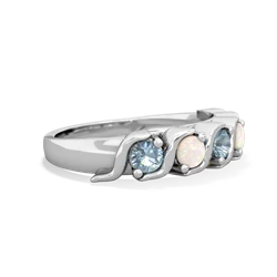 Aquamarine Anniversary Band 14K White Gold ring R2089