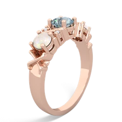 Aquamarine Hugs And Kisses 14K Rose Gold ring R5016