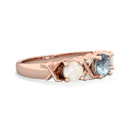 Aquamarine Hugs And Kisses 14K Rose Gold ring R5016