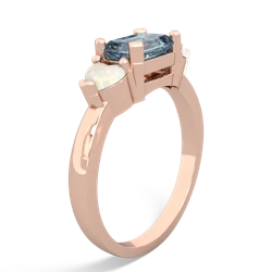 Aquamarine Three Stone 14K Rose Gold ring R5235