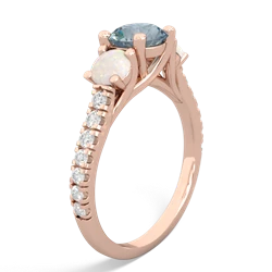 Aquamarine Pave Trellis 14K Rose Gold ring R5500