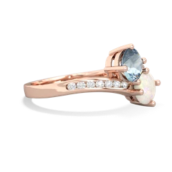 Aquamarine Channel Set Two Stone 14K Rose Gold ring R5303