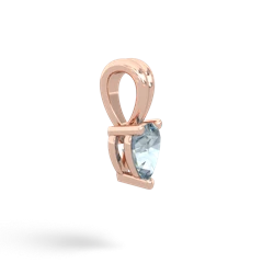 Aquamarine 5Mm Heart Solitaire 14K Rose Gold pendant P1861