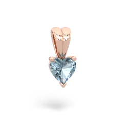 Aquamarine 5Mm Heart Solitaire 14K Rose Gold pendant P1861