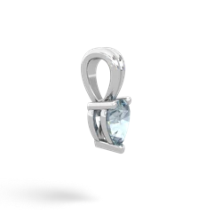 Aquamarine 5Mm Heart Solitaire 14K White Gold pendant P1861