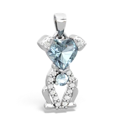 Aquamarine Puppy Love 14K White Gold pendant P5800