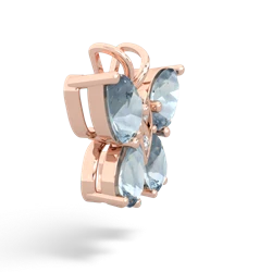 Aquamarine Butterfly 14K Rose Gold pendant P2215