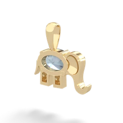Aquamarine Elephant 14K Yellow Gold pendant P2555
