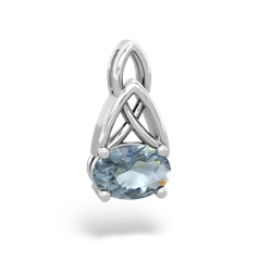 Aquamarine Celtic Trinity Knot 14K White Gold pendant P2389