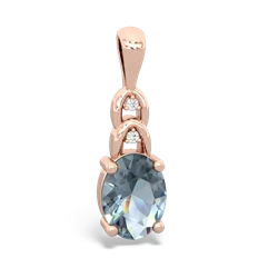 Aquamarine Links 14K Rose Gold pendant P4032