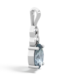 Aquamarine Links 14K White Gold pendant P4032