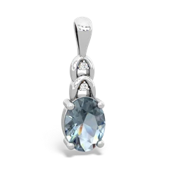 Aquamarine Links 14K White Gold pendant P4032