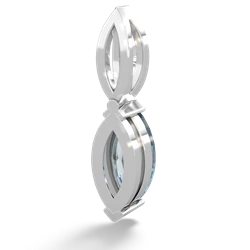 Aquamarine Marquise Drop 14K White Gold pendant P5333