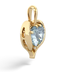 Aquamarine Two Become One 14K Yellow Gold pendant P5330