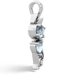 Aquamarine Kitten 14K White Gold pendant P5780