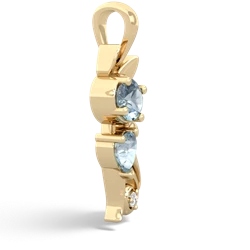 Aquamarine Kitten 14K Yellow Gold pendant P5780