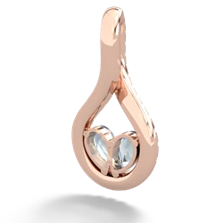 Aquamarine Pave Twist 'One Heart' 14K Rose Gold pendant P5360