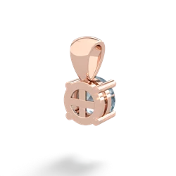 Aquamarine 6Mm Round Solitaire 14K Rose Gold pendant P1786