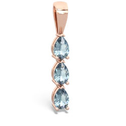 Aquamarine Dew Drops 14K Rose Gold pendant P2251