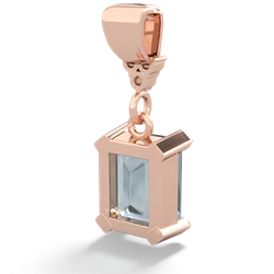 Aquamarine Art Deco Dangle 14K Rose Gold pendant P1937