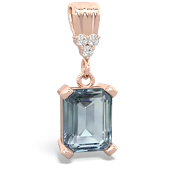 Aquamarine Art Deco Dangle 14K Rose Gold pendant P1937