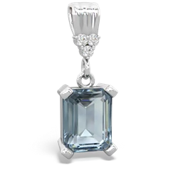 Aquamarine Art Deco Dangle 14K White Gold pendant P1937