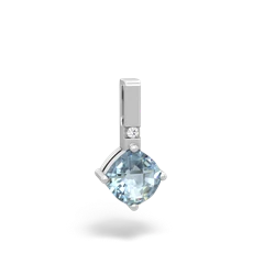 Aquamarine Simply Elegant 14K White Gold pendant P2489