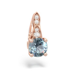 Aquamarine Antique Elegance 14K Rose Gold pendant P3100